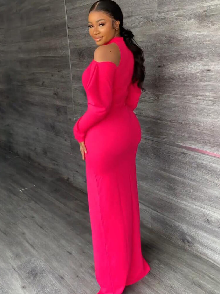 Long Sleeve Off Shoulder Maxi Dress